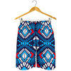 Blue And Red Aztec Pattern Print Men's Shorts