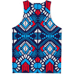 Blue And Red Aztec Pattern Print Men's Tank Top