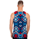 Blue And Red Aztec Pattern Print Men's Tank Top