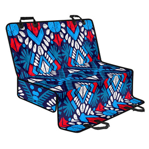 Blue And Red Aztec Pattern Print Pet Car Back Seat Cover