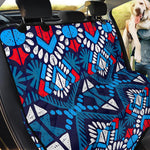 Blue And Red Aztec Pattern Print Pet Car Back Seat Cover