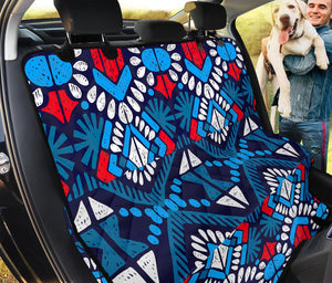 Blue And Red Aztec Pattern Print Pet Car Back Seat Cover