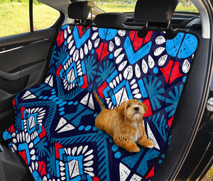 Blue And Red Aztec Pattern Print Pet Car Back Seat Cover