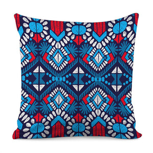 Blue And Red Aztec Pattern Print Pillow Cover