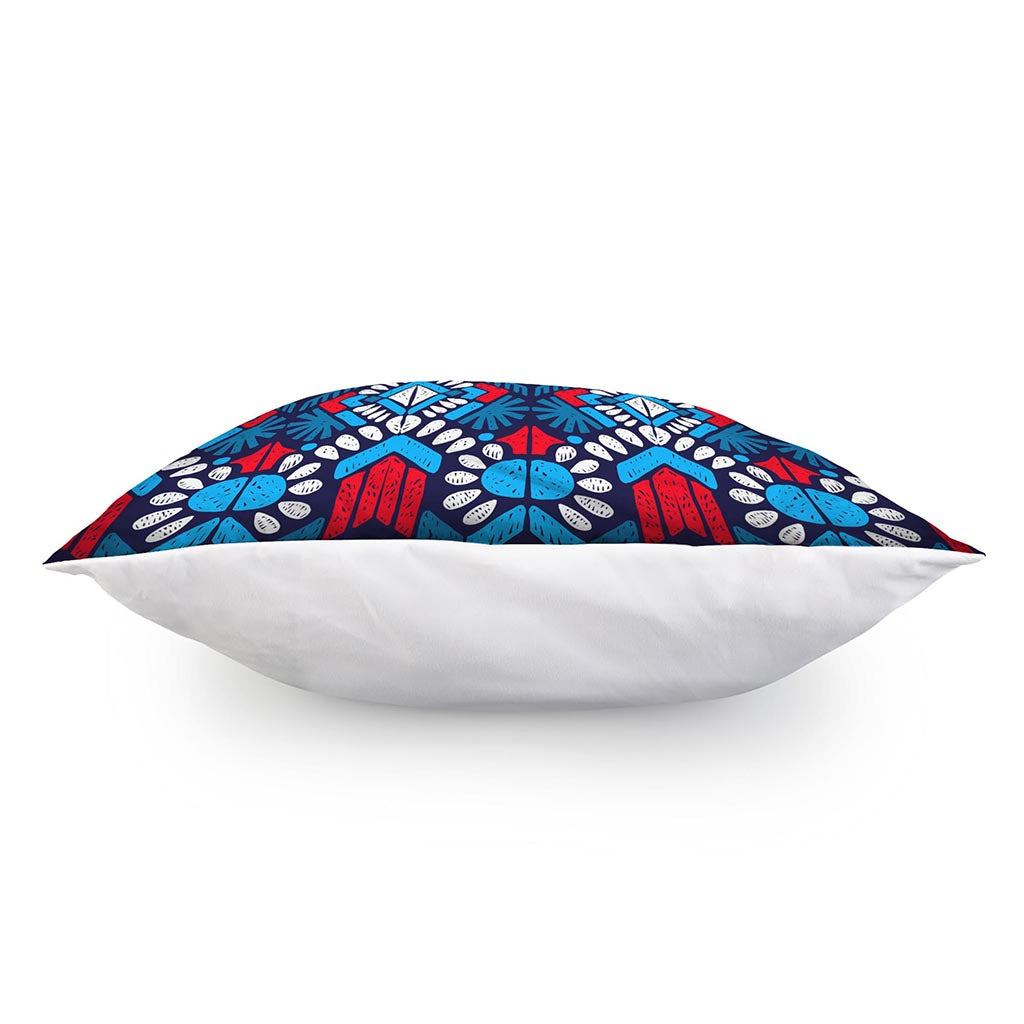 Blue And Red Aztec Pattern Print Pillow Cover