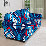 Blue And Red Aztec Pattern Print Sofa Cover
