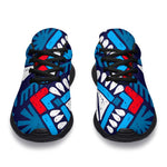 Blue And Red Aztec Pattern Print Sport Shoes GearFrost