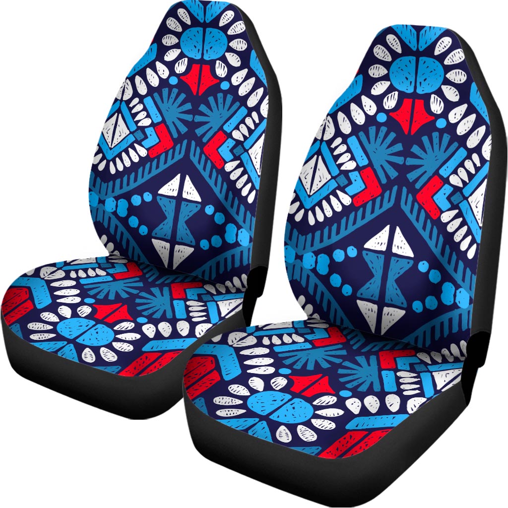 Blue And Red Aztec Pattern Print Universal Fit Car Seat Covers