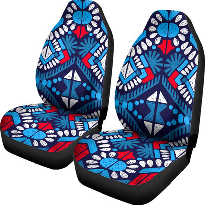Blue And Red Aztec Pattern Print Universal Fit Car Seat Covers