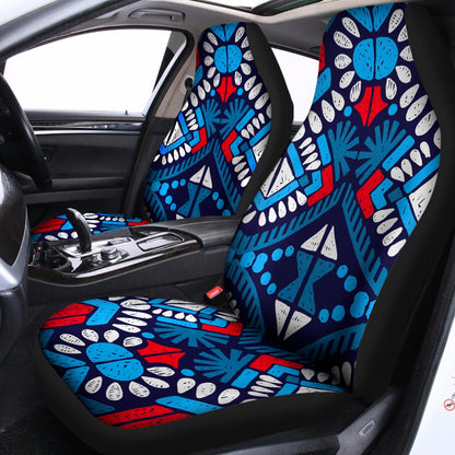 Blue And Red Aztec Pattern Print Universal Fit Car Seat Covers