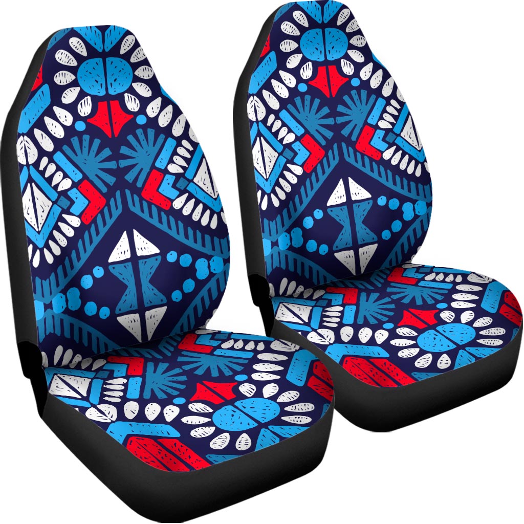 Blue And Red Aztec Pattern Print Universal Fit Car Seat Covers