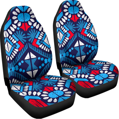 Blue And Red Aztec Pattern Print Universal Fit Car Seat Covers