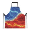 Blue And Red Lightning Print Apron