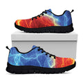Blue And Red Lightning Print Black Running Shoes