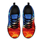Blue And Red Lightning Print Black Sneakers