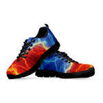Blue And Red Lightning Print Black Sneakers