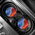 Blue And Red Lightning Print Car Coasters