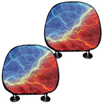 Blue And Red Lightning Print Car Headrest Covers