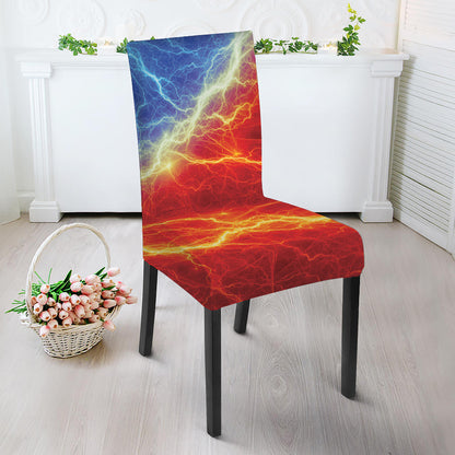 Blue And Red Lightning Print Dining Chair Slipcover