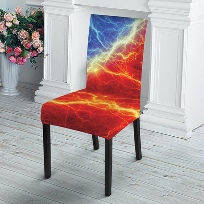 Blue And Red Lightning Print Dining Chair Slipcover