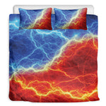 Blue And Red Lightning Print Duvet Cover Bedding Set