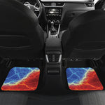 Blue And Red Lightning Print Front and Back Car Floor Mats