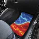 Blue And Red Lightning Print Front and Back Car Floor Mats