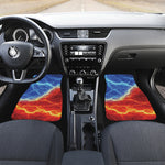 Blue And Red Lightning Print Front Car Floor Mats
