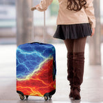 Blue And Red Lightning Print Luggage Cover
