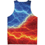 Blue And Red Lightning Print Men's Tank Top