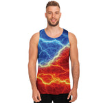 Blue And Red Lightning Print Men's Tank Top