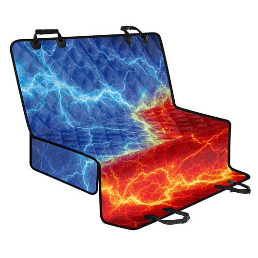 Blue And Red Lightning Print Pet Car Back Seat Cover
