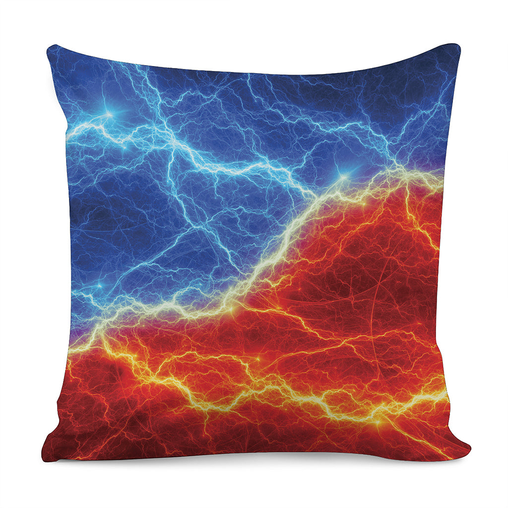 Blue And Red Lightning Print Pillow Cover