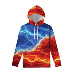 Blue And Red Lightning Print Pullover Hoodie