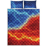 Blue And Red Lightning Print Quilt Bed Set