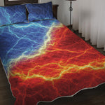 Blue And Red Lightning Print Quilt Bed Set