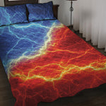 Blue And Red Lightning Print Quilt Bed Set
