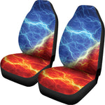 Blue And Red Lightning Print Universal Fit Car Seat Covers
