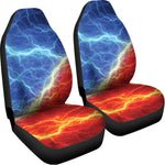 Blue And Red Lightning Print Universal Fit Car Seat Covers