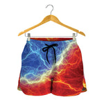 Blue And Red Lightning Print Women's Shorts