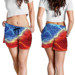 Blue And Red Lightning Print Women's Shorts