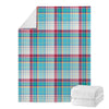 Blue And Red Madras Pattern Print Blanket