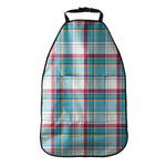 Blue And Red Madras Pattern Print Car Seat Organizers