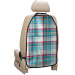 Blue And Red Madras Pattern Print Car Seat Organizers
