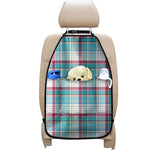 Blue And Red Madras Pattern Print Car Seat Organizers