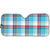 Blue And Red Madras Pattern Print Car Sun Shade