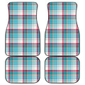 Blue And Red Madras Pattern Print Front and Back Car Floor Mats