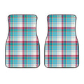 Blue And Red Madras Pattern Print Front Car Floor Mats