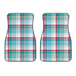 Blue And Red Madras Pattern Print Front Car Floor Mats