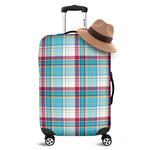 Blue And Red Madras Pattern Print Luggage Cover
